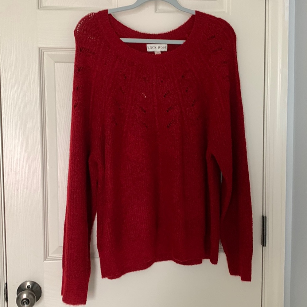knitted red sweater